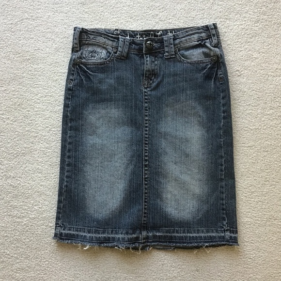 INDUSTRIAL COTTON SIZE 3 BLUE DENIM PENCIL SKIRT - Picture 1 of 7